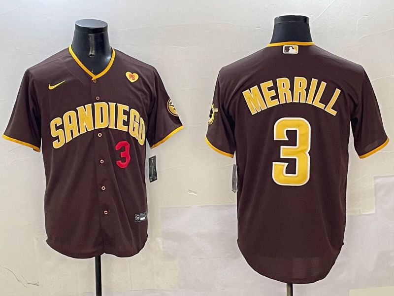 Men San Diego Padres #3 Merrill Brown Game 2025 Nike MLB Jersey style 11